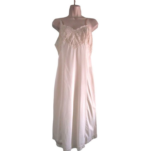Vintage Wonder Maid Non Cling Full Slip Ivory Lined Lace Trim Sz 36  USA Made - Picture 1 of 12